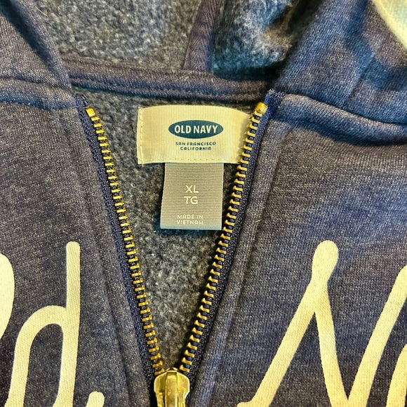 Old Navy Navy Blue Hoodie with White Accents - Picture 5 of 6